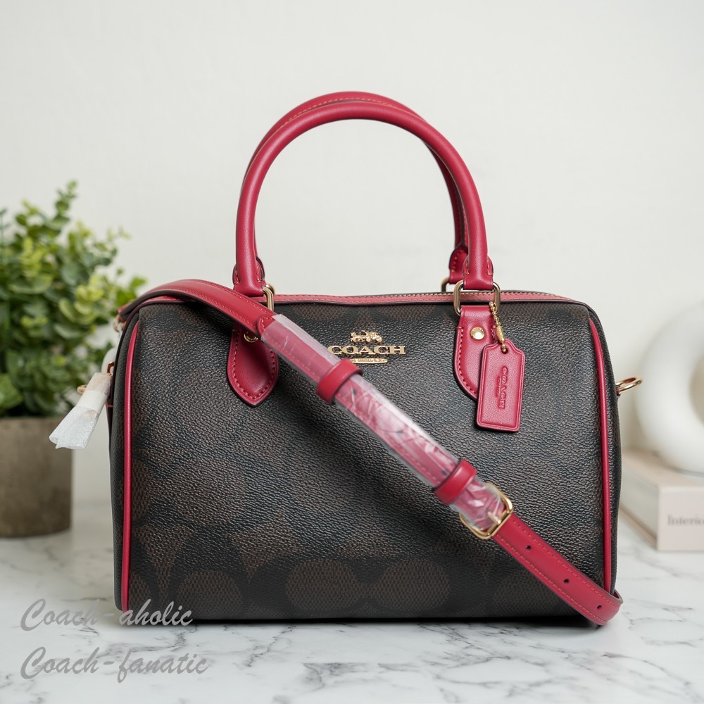 COACH CCD76 Rowan Satchel Bag In Maxi Signature Canvas & Leather