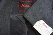 Brioni Palatino Gray 100 Wool 2 Pc Suit Jacket Pants 50R BIG GUY BRAND NEW