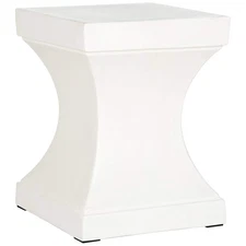 Outdoor Collection Curby Modern Concrete Ivory 17.7-inch Accent Table
