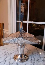 Antique Wilcox Filigree Silver plate Bride's Basket