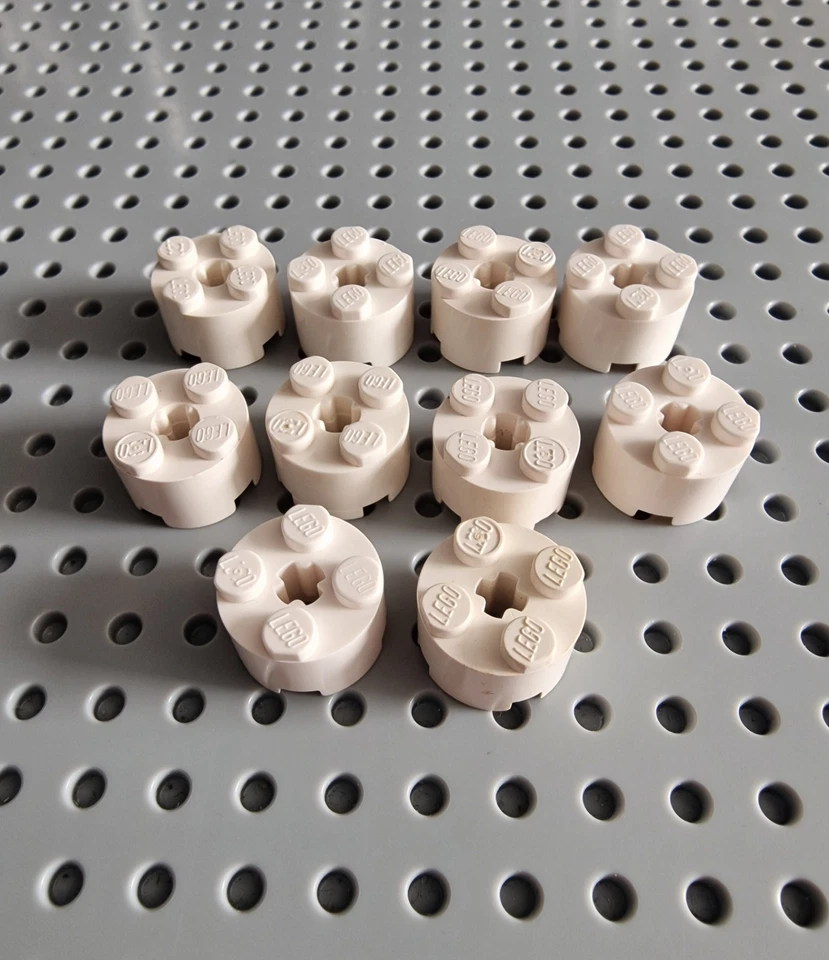 Lego Rundstein Baustein Hoch 10 Stück weiß white round brick 3941 R3 - Bild 1 von 1