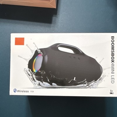 BOOMSB0X4 MINI LED Bluetooth Wireless Portable Boombox Speaker Black