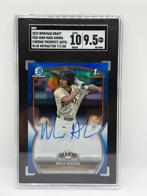2023 Bowman Draft ON CARD AUTO Maui Ahuna #CDA-MAH prospect Blue refractor /150