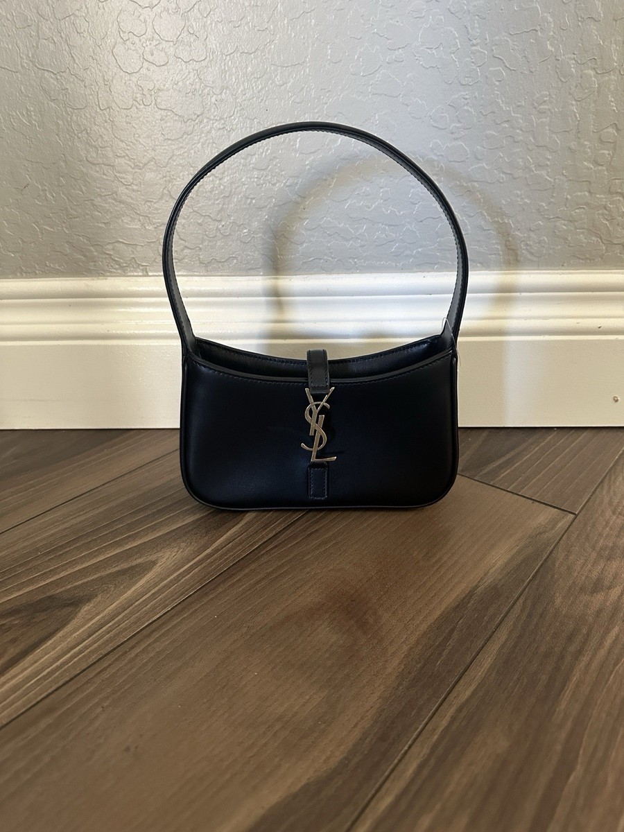YSL Saint Laurent Le 5 a 7 Mini Leather Hobo Bag Purse - Black | eBay