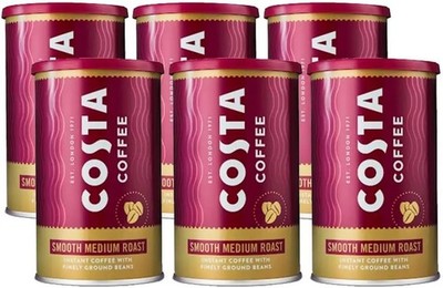 Costa Coffee Smooth Instantkaffee, Medium Roast, 6 x 100g | Micro Fine Ground