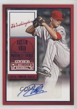 2015 Panini Contenders Prospect Ticket Blue Foil Austin Voth #11 Auto 1p5