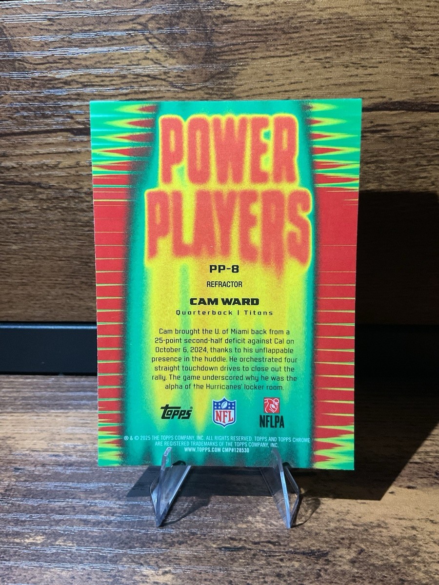 2025 Topps Chrome Football Power Players Refractor Cam Ward PP-8