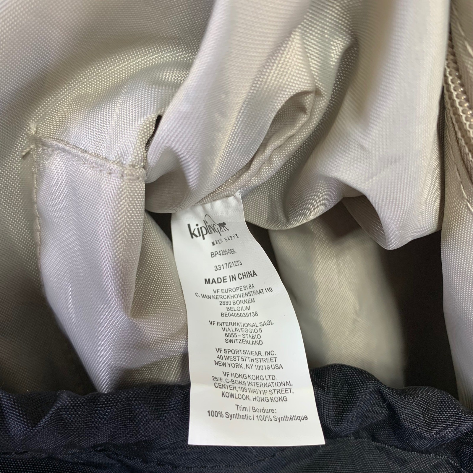 Kipling Black Nylon Backpack Drawstring Flap Back… - image 12