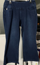 SZ 12P BELLE KIM GRAVEL CAPRI BLUE JEANS 5 POCKETS PULL ON JA02