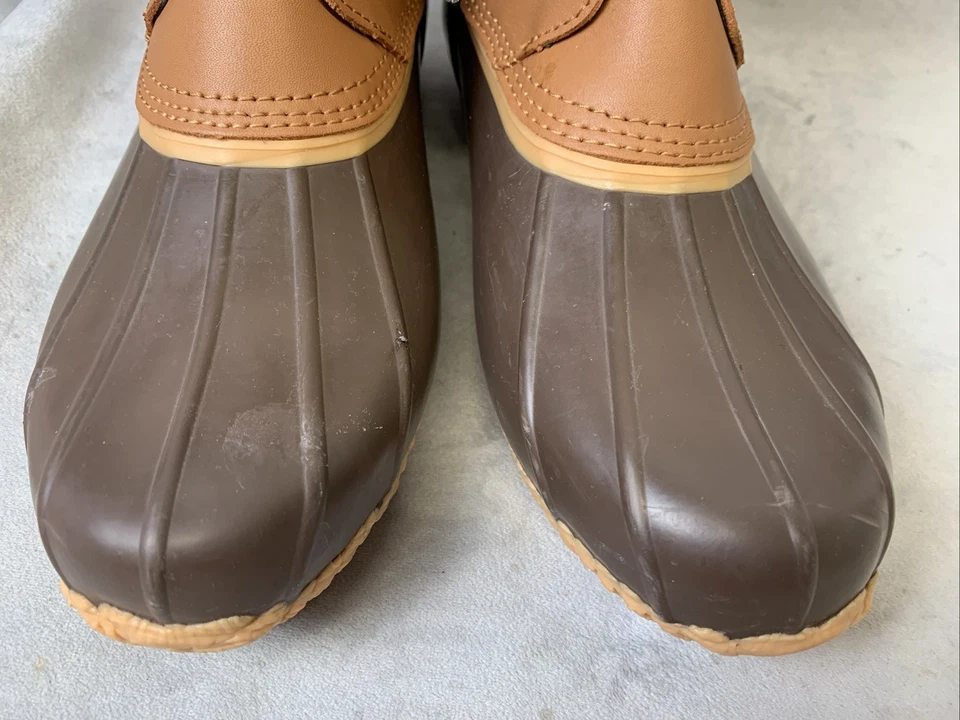 Botas Lands End Duck para mujer talla 9,5 aisladas Sherpa forradas de vellón a cuadros Foto 4 de 4