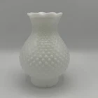Vintage Milk Glass Hobnail Lamp Shade Replacement white Hurricane Lamp 7 inch