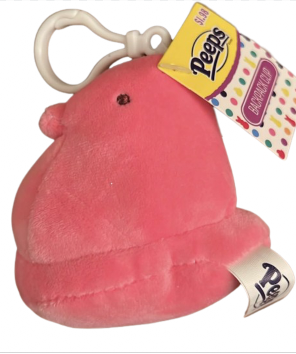 Peeps Easter Peep Pink Chick Backpack Clip Plush Keychain New with