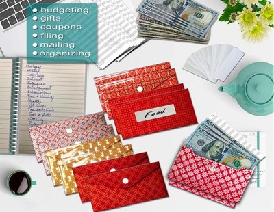 Cash Envelopes Money Budget Planner 12 Pack Red Budget Envelopes Assorted Cute