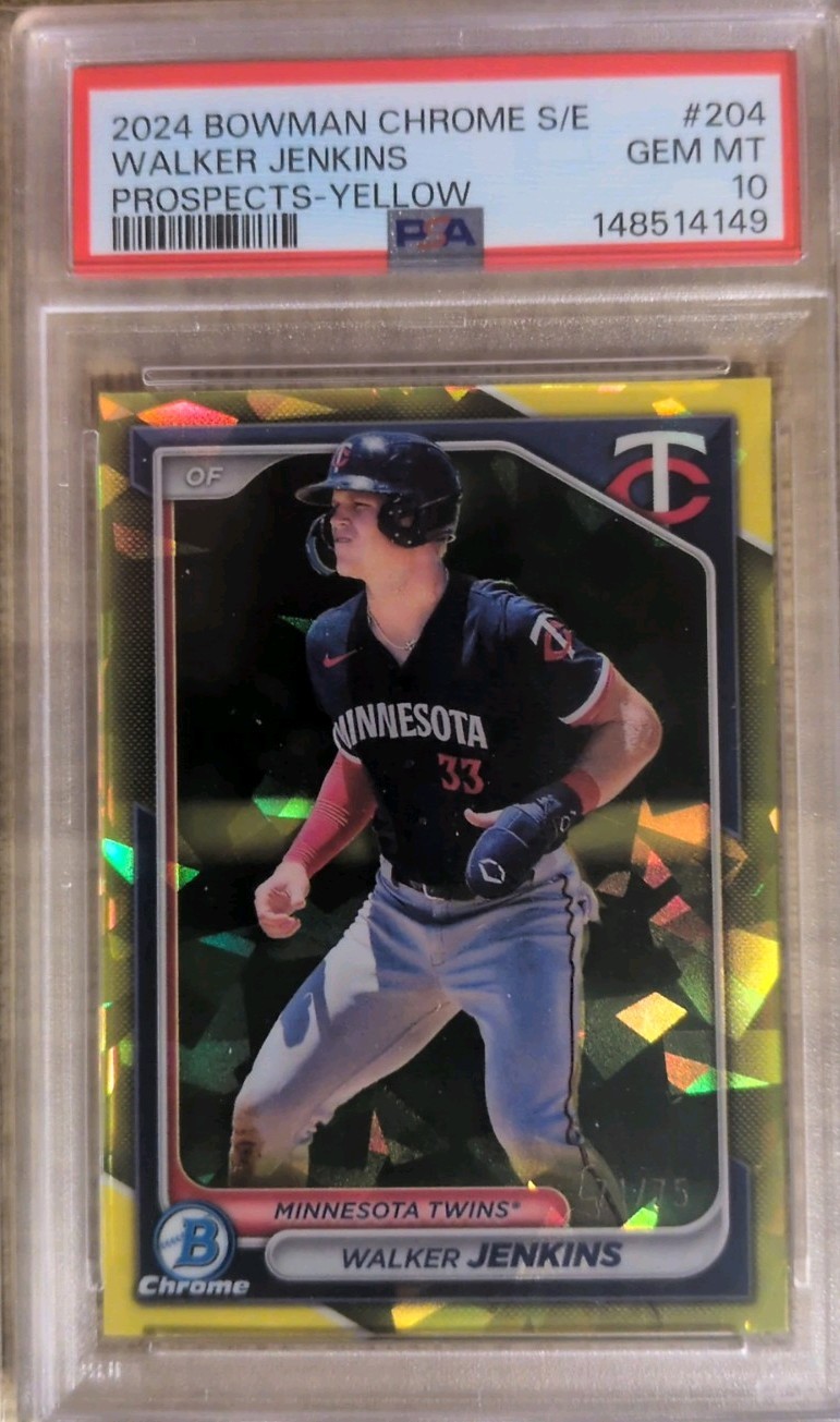 2024 Bowman Chrome S / E Prospects Walker Jenkins #BCP-204 Yellow /75 (RC)