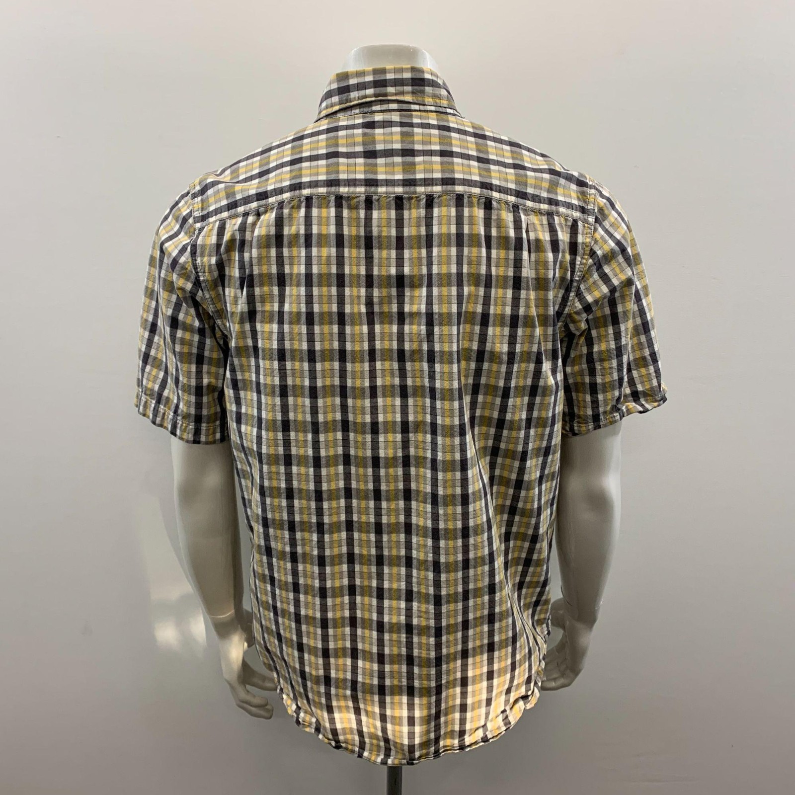 Carhartt Button Down Shirt Men's Size Medium Brown Yellow Plaid Short Sleeve Cot thumbnail 5