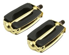 NEW LOWRIDER Krate Bicycle Pedals Black Gold 1/2" Chopper Cruiser BMX.
