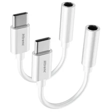 USB C 3.5mm Adapter HiFi Audio 2Pcs iPhone17 iPad Samsung S23 MacBookPro PlusMax