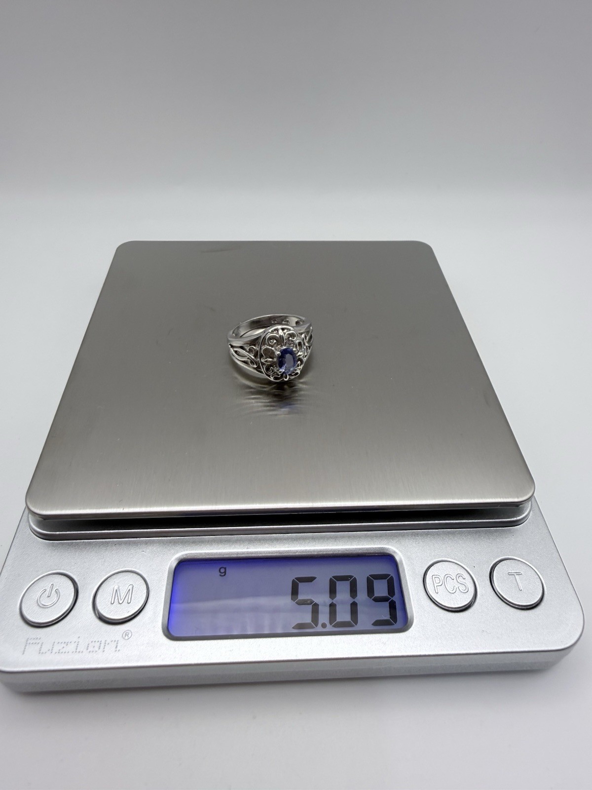 Sterling Silver Ring W/ Lab Created Tanzanite Siz… - image 3