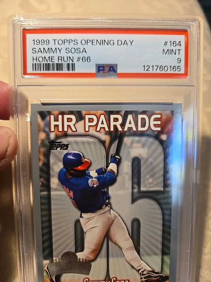 1999 Topps - HR Parade Sammy Sosa #461 Home Run #8 PSA 9 Como Nuevo Low Pop Cubs Raro Foto 3 de 4