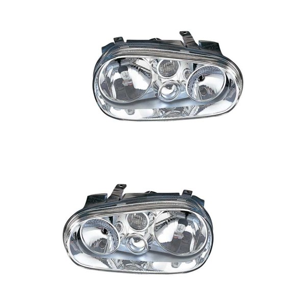 Halogen Scheinwerfer Set H7 H1 H3 Chrom FüR VW Golf IV Variant Cabriolet-image