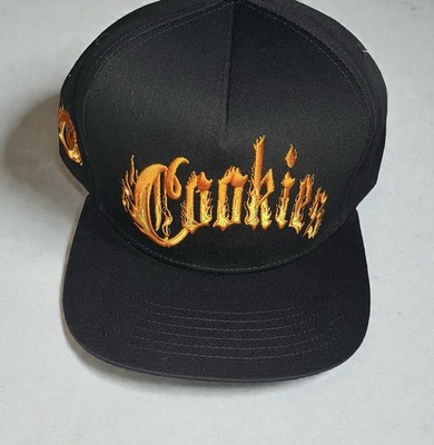 Cookies SF Black Gold Flame Logo Snapback Hat 100% Authentic Berner Streetwear