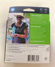 Genuine HP 63 Black and Tri-Color Ink Cartridge 2 Pack NEW Dated Dec. 2023