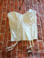 Carnival Ivory White Longline Lace Trim Bustier Corset Bra Style 424 Size 40D