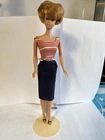 Barbie Vintage bubblecut 1961 white ginger doll in “Cruise Stripes” outfit
