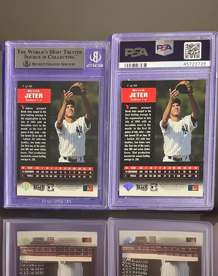 (2) DEREK JETER rookie cards 1994 UD All-Time Heros Graded 9 & 8.5: Yankees - Image 3 of 3