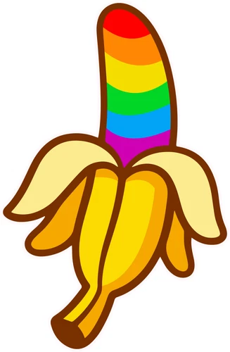 LGBTQ Rainbow Heart Love Banana Pride Self Adhesive Vinyl Sticker