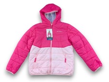NWT Eddie Bauer Reversible Puffer Jacket Sherpa Lined Hooded Pink Girls L 14-16