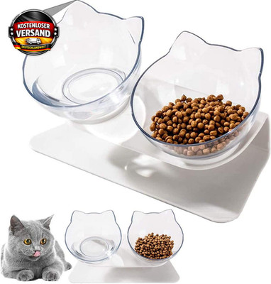 Futternäpfe Katzen Futter,15 ° Kippbare Katzennäpfe Doppelter Futternäpfe Katzen