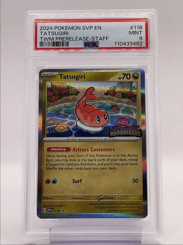 TATSUGIRI 2024 POKEMON SCARLET & VIOLET BLACK STAR PROMO #118 PSA 9 Q4561