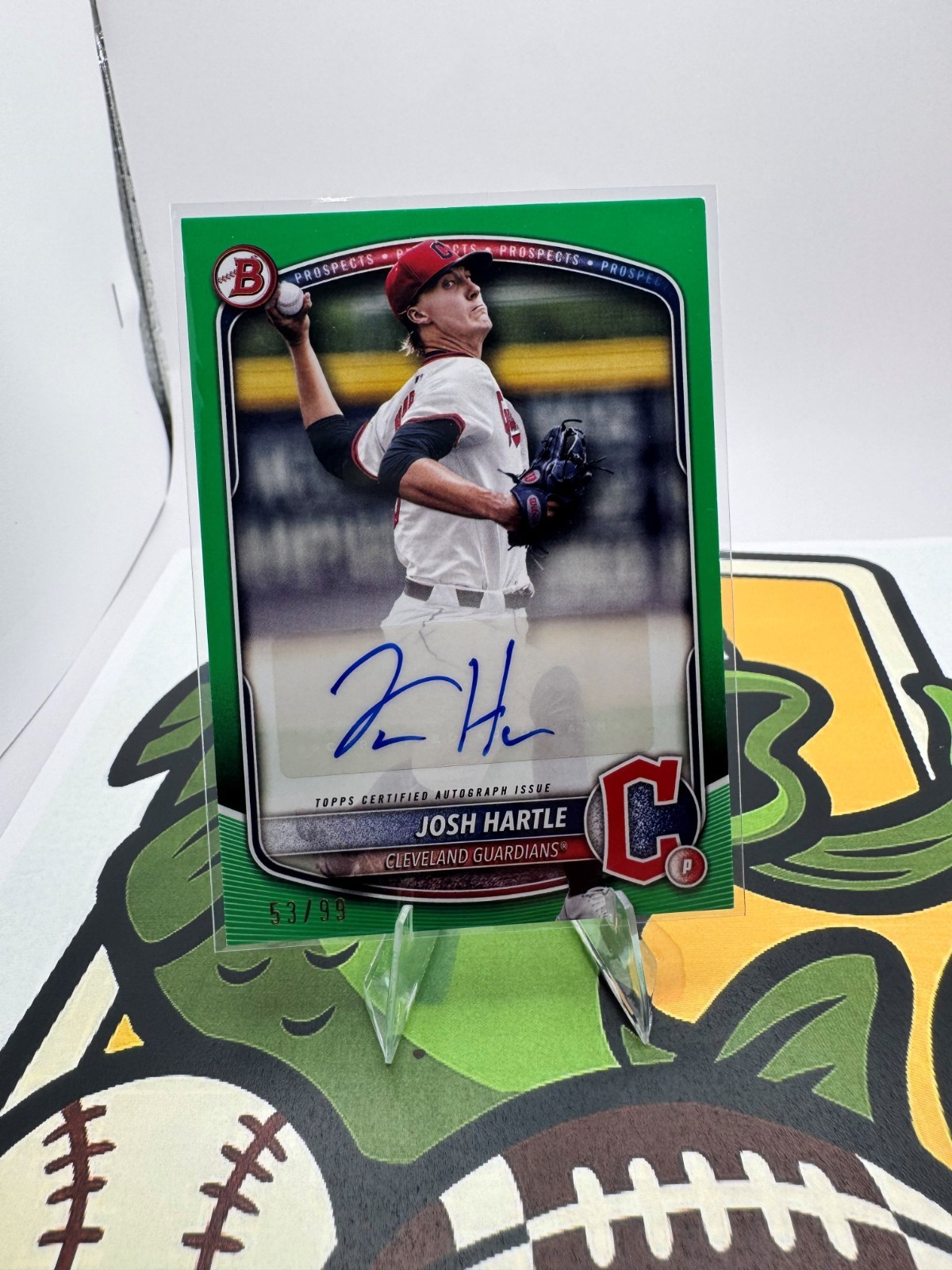 Josh Hartle Bowman 2025 Bowman AUTO BPA-JH Green Border /99 Guardians