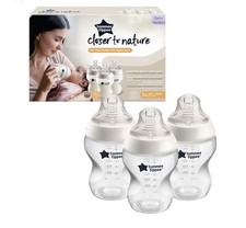 Tommee Tippee Closer To Nature 9oz Baby Bottles 0m , 3 Bottles