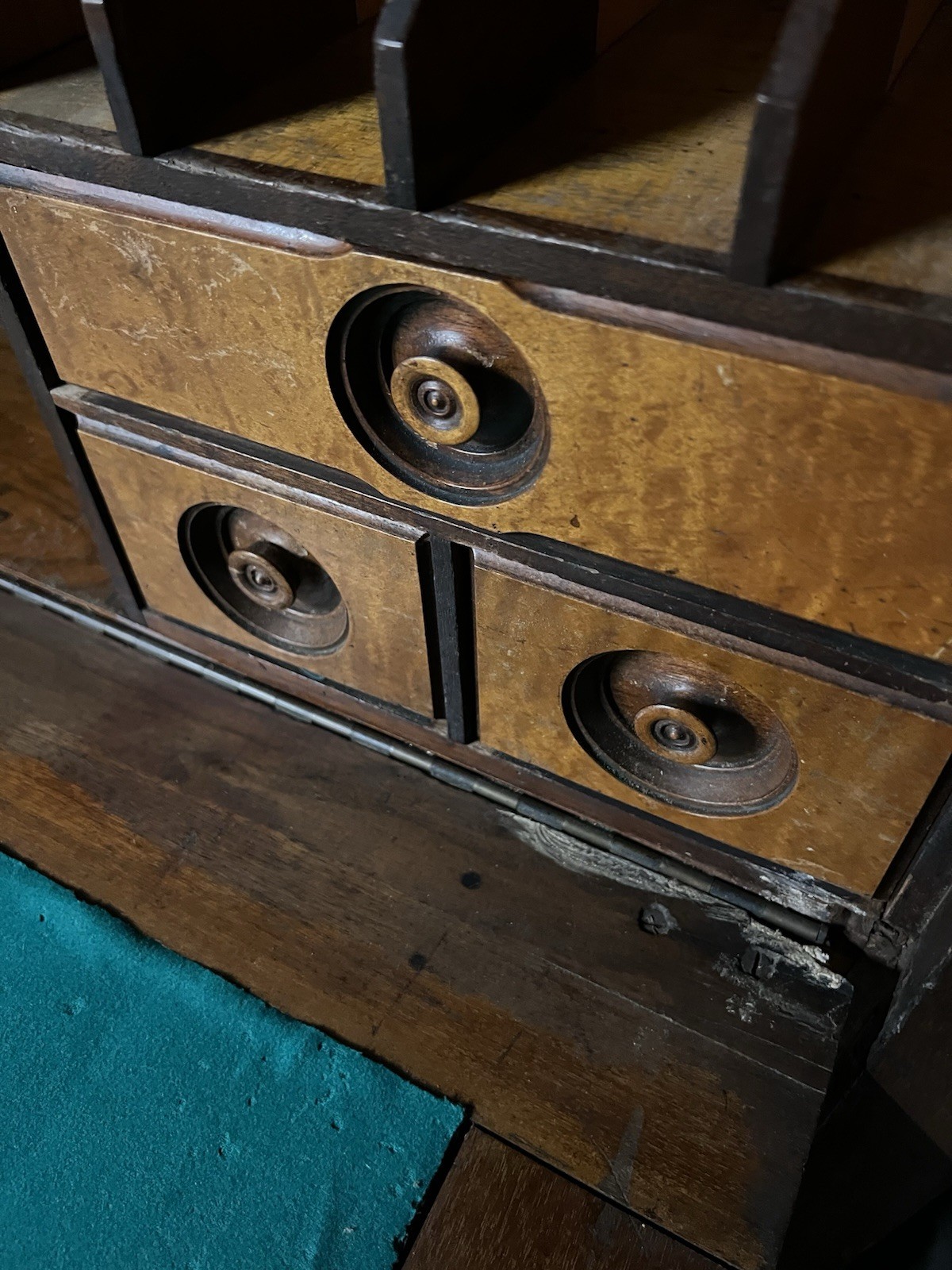 Antique 19th C. WOOTON DESK - STANDARD GRADE BURL WALNUT PATENT PAT
