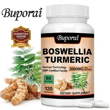 Boswellia Turmeric 2000mg - Ease Discomfort, Joint Comfort, Reduce Inflammation.