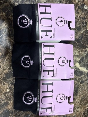 HUE LIMITED EDITION Black Super Opaque Tights w/Parris Goebel Logo Sz 3  U17935