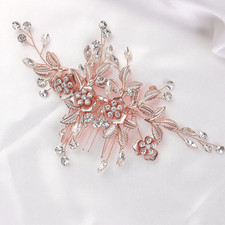 Vintage Rhinestones Bride Wedding Hair Accessories for Brides Crystal Floral Lea