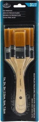 Royal & Langnickel(R) Gold Taklon Flat Brush Set 3/Pkg-