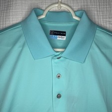PGA Tour Men s Golf Airflux Short Sleeve Polo Shirt XL Aqua Blue MSRP 50