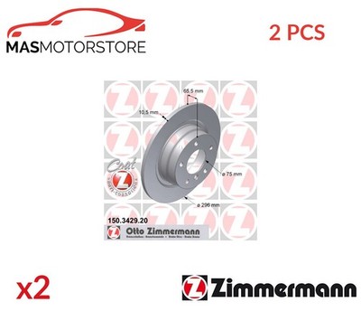 BREMSSCHEIBEN SATZ PAAR HINTEN ZIMMERMANN 150342920 2PCS P FÜR BMW 1,3,E81,E90