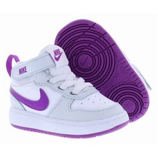 Nike Court Borough Mid 2 White/Purple Toddler 9C Sneaker Shoe Athletic Kid CD778