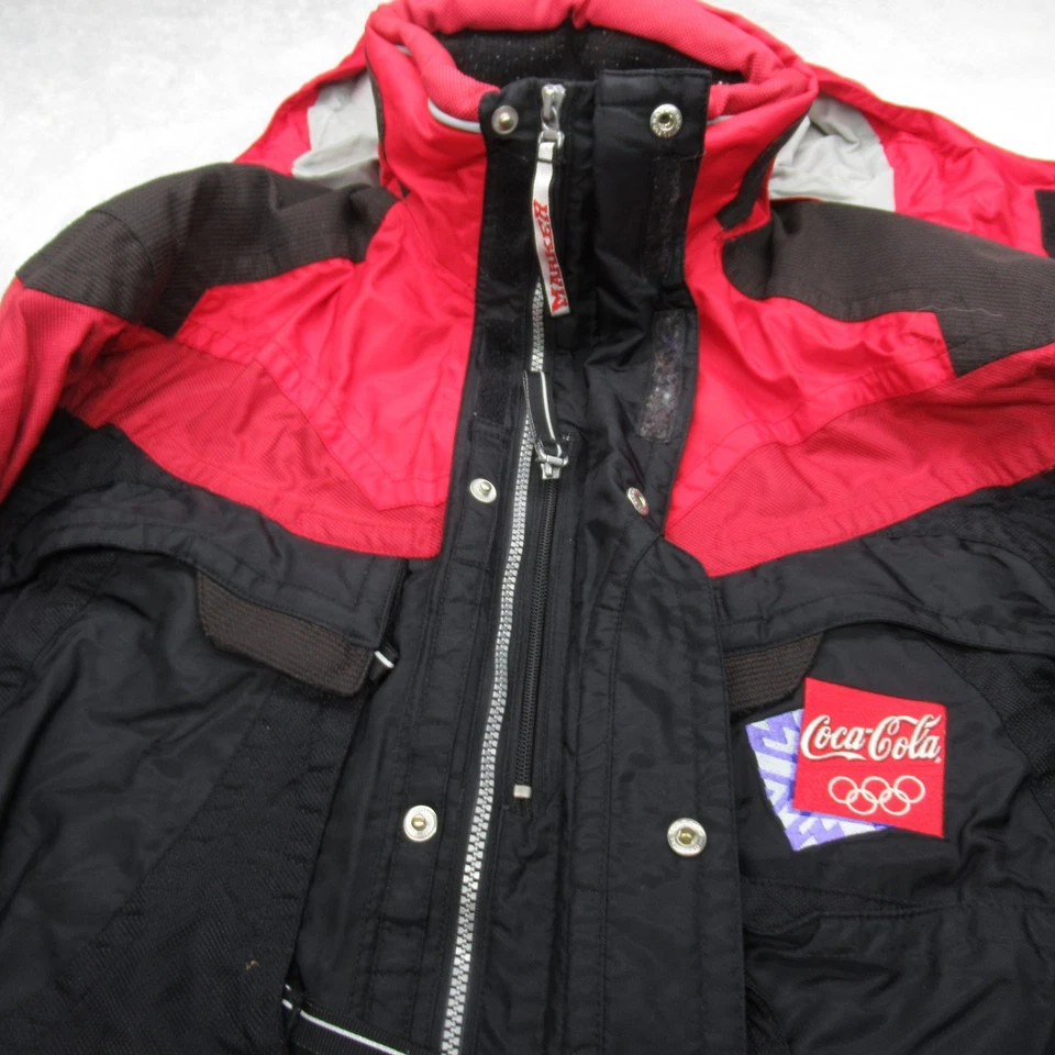 Chaqueta Coca Cola Salt Lake 2002 Juegos Olímpicos de Utah Para Hombre Pequeña Roja Impermeable Rara Foto 3 de 4