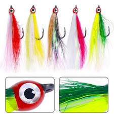 Assortiment de crochets teaser Bucktail avec couleurs vives 5 pièces jupe plume