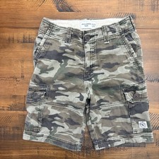 Abercrombie Kids Boys Cargo Shorts Size 11/12 Camo Casual Everyday