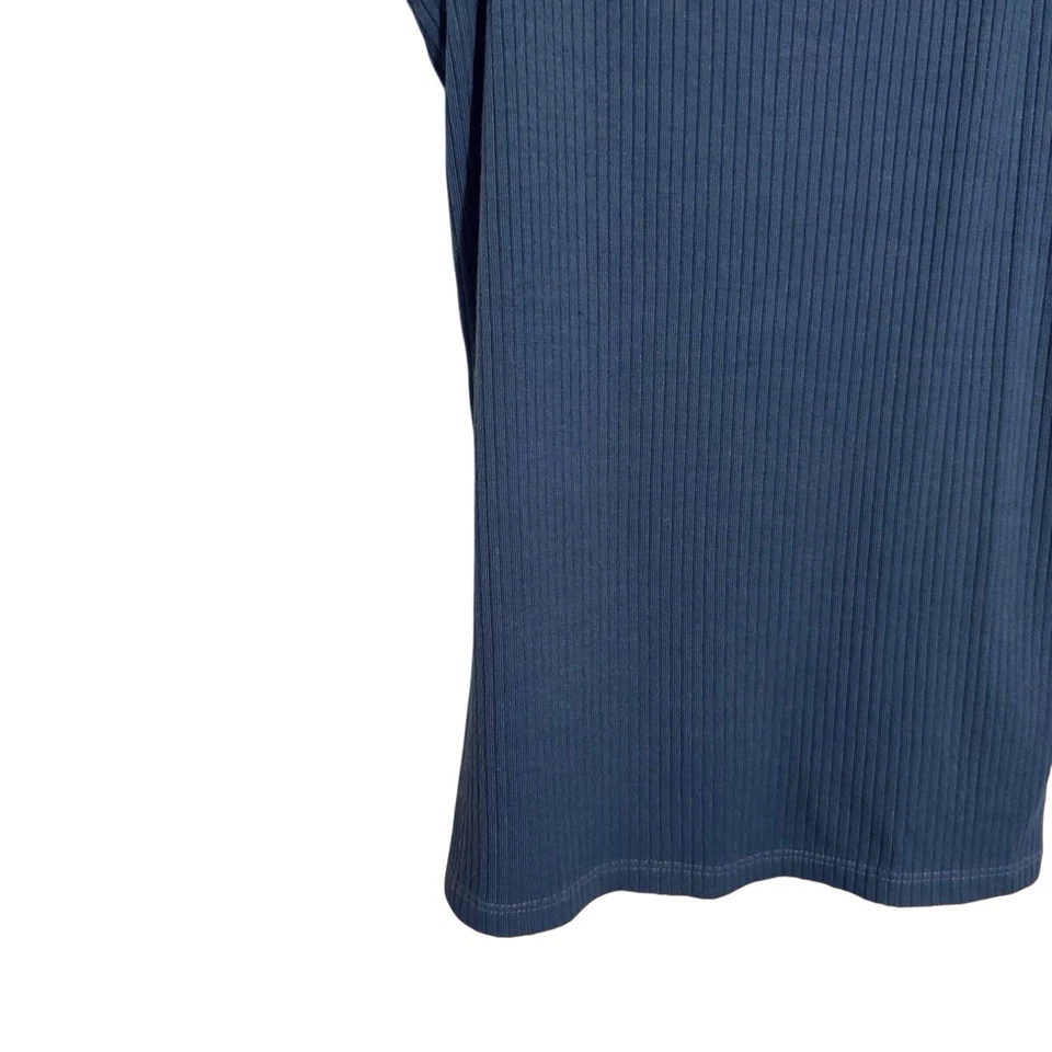 Sundry Size 1 Small Blue Ribbe Tank Top Casual Lounge Stretchy Scoop Neck - Image 3 of 4