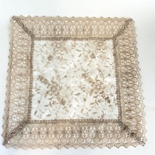 Floral 17x17 Pillow Cover Beige Lace New Elegant Traditional