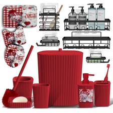 Bathroom Set - Christmas Bathroom Set, 14PC Bathroom Accessory Set, Christmas