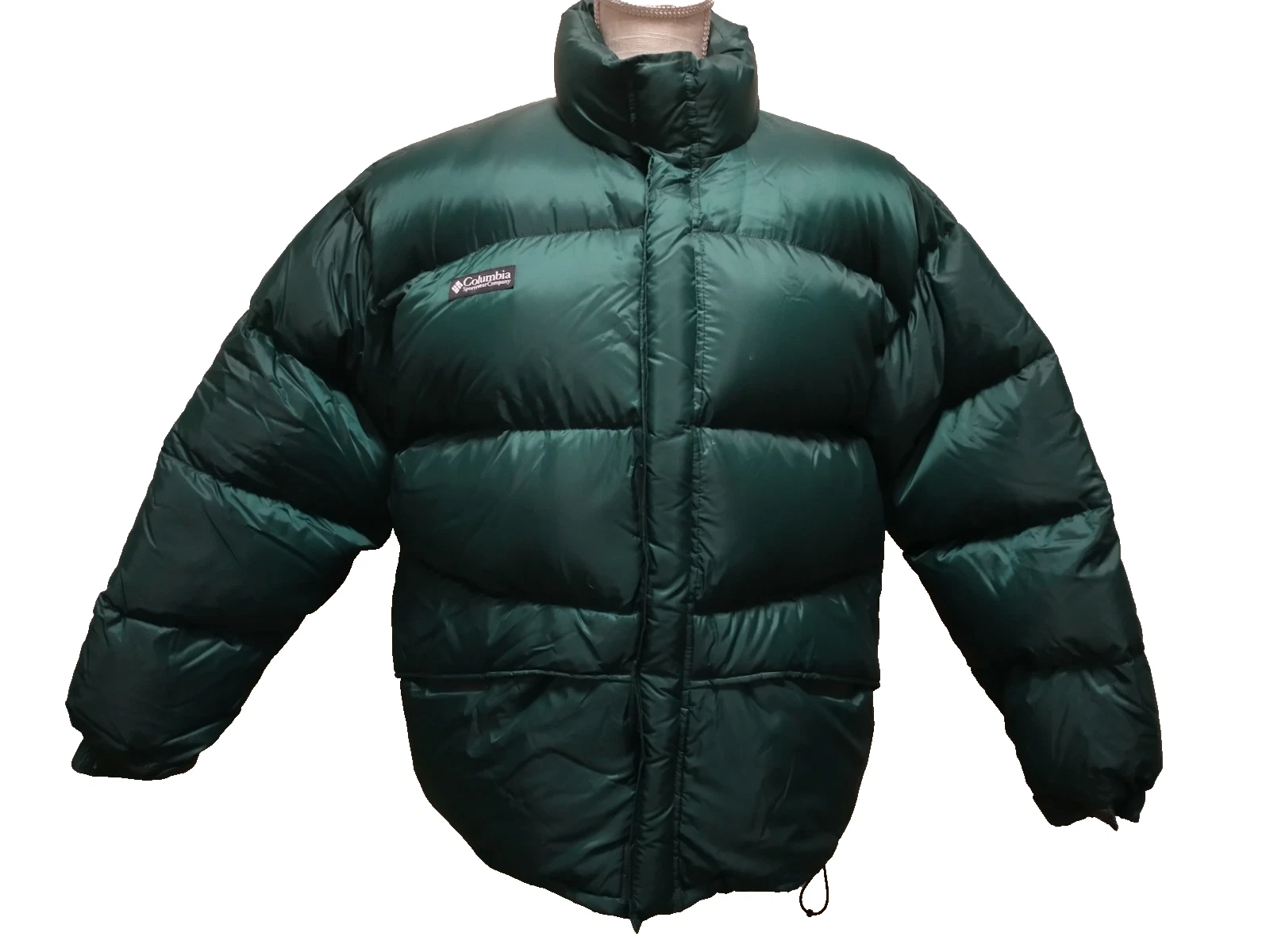 Rare Vintage Columbia Sportswear Co. Men Green Down Quilted Boxy Puffer Jacket L